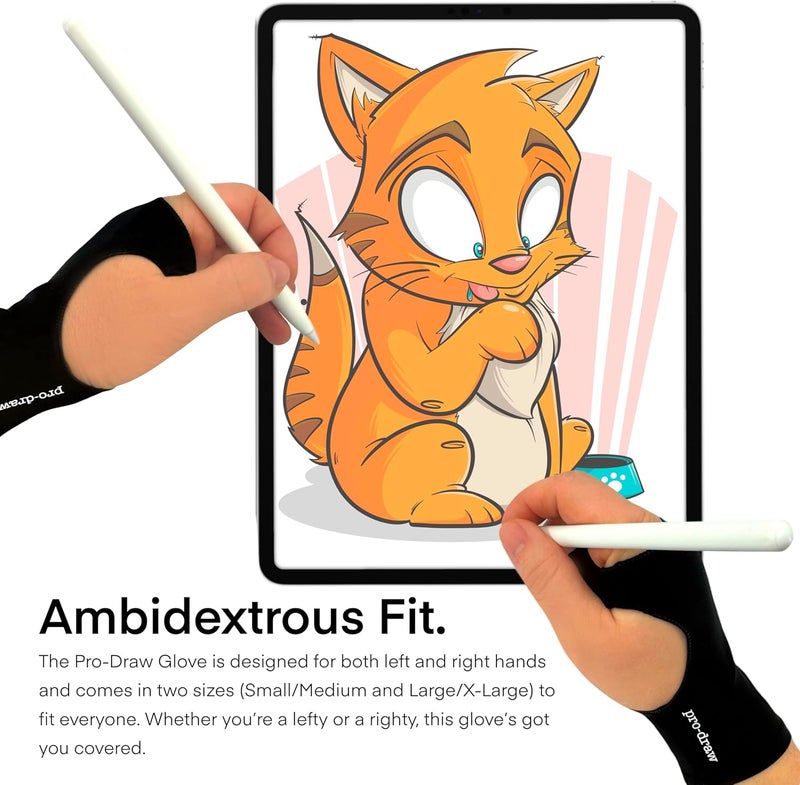 Pro-Draw Artist Glove for iPad, Drawing Tablet, Sketching // Two & Three Finger Tap // Right or Left Hand - Image 4